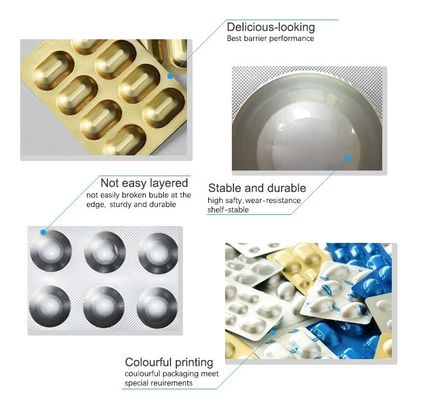 Aluminium froid d'Alu Alu de forme pour des capsules de Tablettes de pilules d'emballage de boursouflure