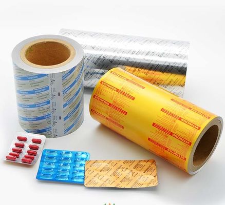 Aluminium en aluminium de boursouflure de Pharma enduit par or pour l'emballage de médecine
